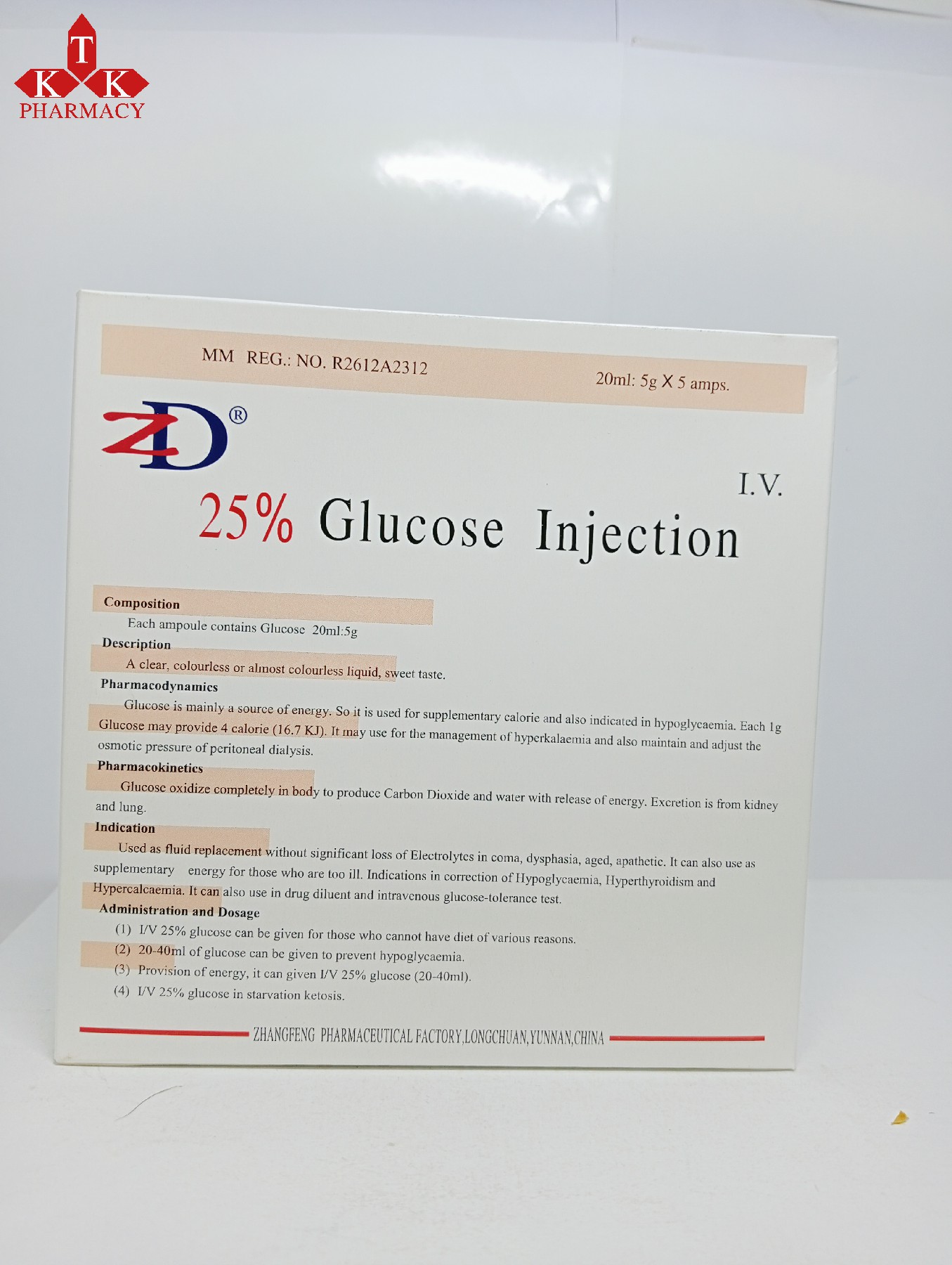 Glucose inj 25% (ZD)